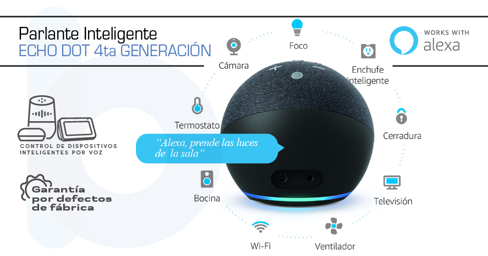 Binary ec Parlante Inteligente Echo Dot 4ta Generaci n